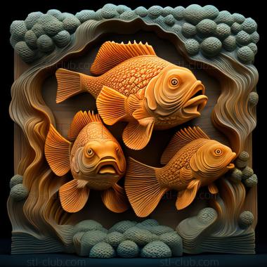 3D model st Lion   headed ranchu fish (STL)